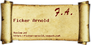 Ficker Arnold névjegykártya